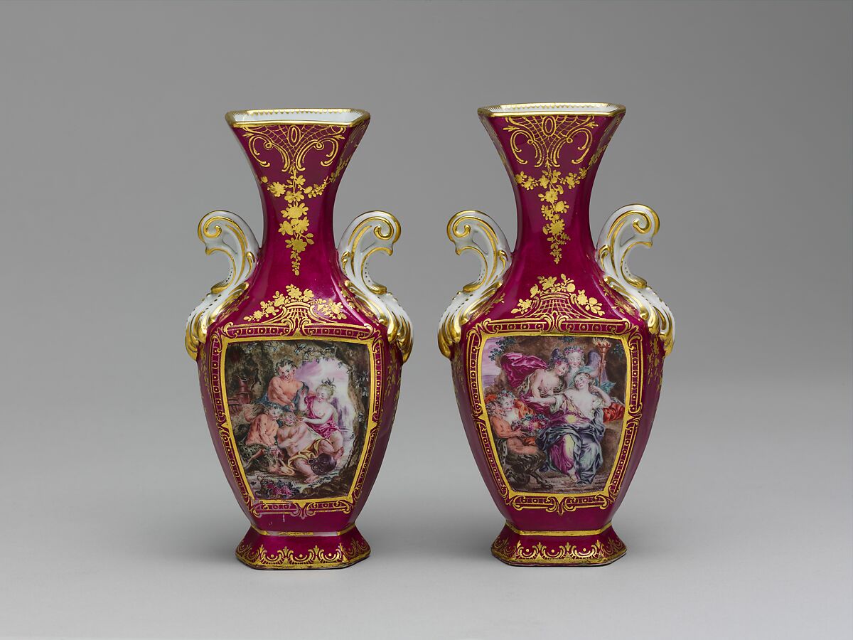 Vase (one of a pair), Chelsea Porcelain Manufactory (British, 1744–1784), Soft-paste porcelain, British, Chelsea