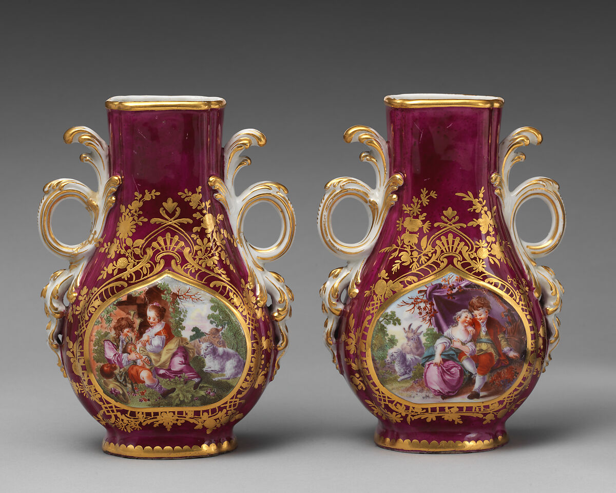 Vase (one of a pair), Chelsea Porcelain Manufactory (British, 1744–1784), Soft-paste porcelain, British, Chelsea