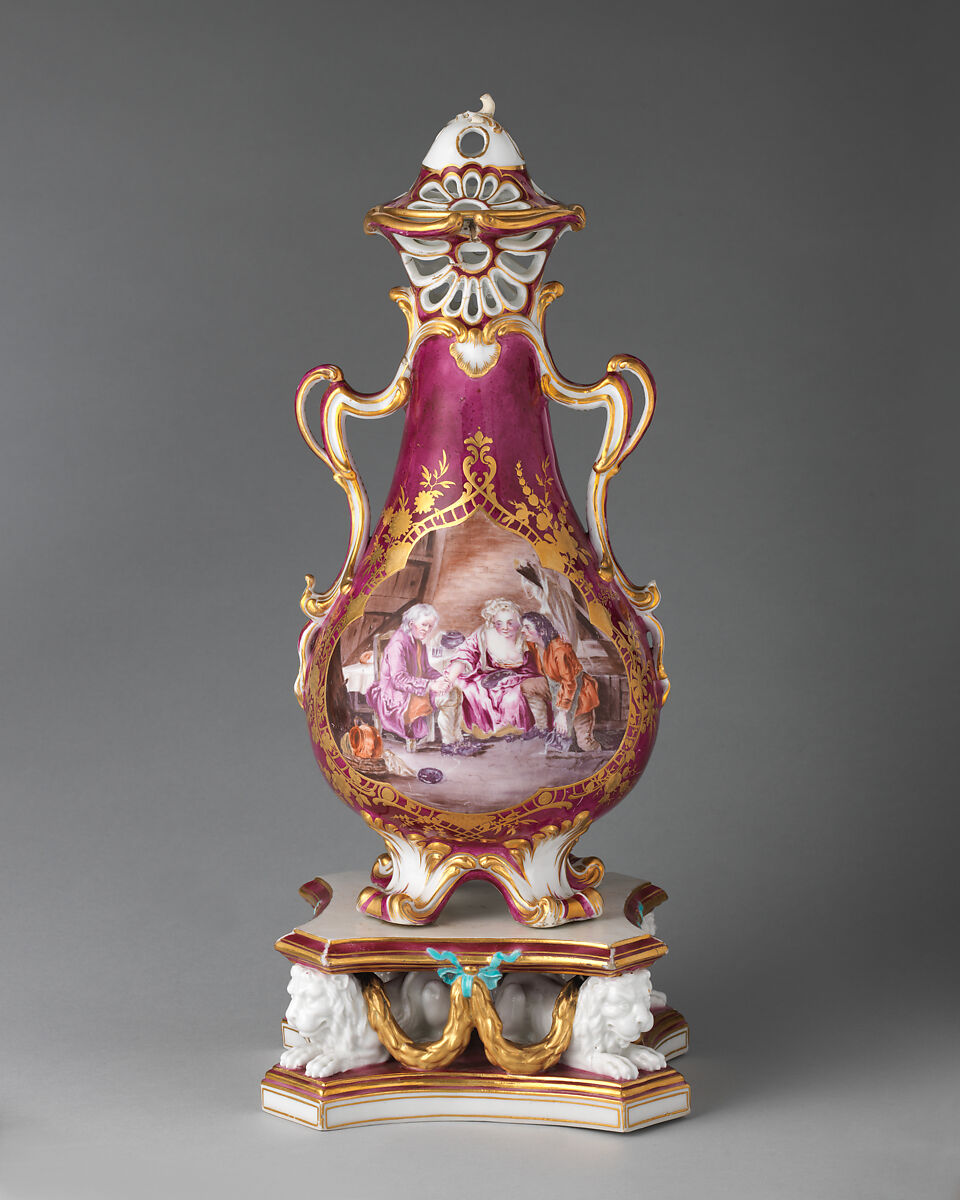 Perfume vase, Chelsea Porcelain Manufactory (British, 1745–1784, Gold Anchor Period, 1759–69), Soft-paste porcelain, British, Chelsea 
