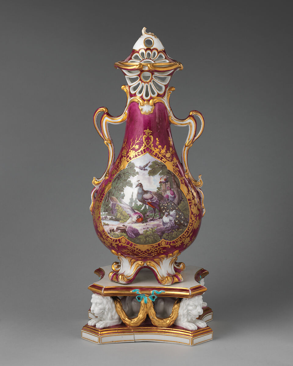 Perfume vase, Chelsea Porcelain Manufactory (British, 1745–1784, Gold Anchor Period, 1759–69), Soft-paste porcelain, British, Chelsea