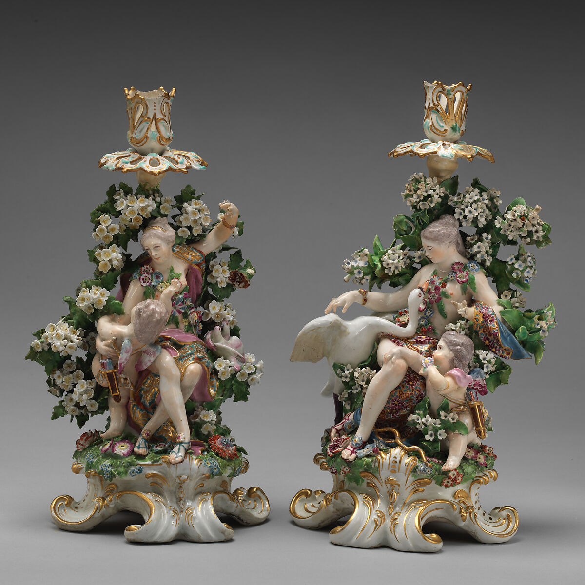 Chelsea Porcelain Manufactory - Venus and Cupid candlestick (one