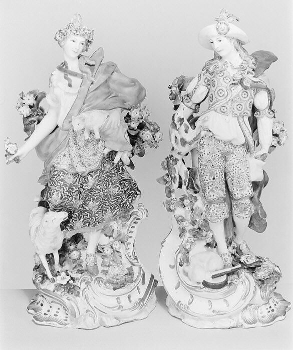 Shepherdess, Chelsea Porcelain Manufactory (British, 1745–1784, Gold Anchor Period, 1759–69), Soft-paste porcelain, British, Chelsea