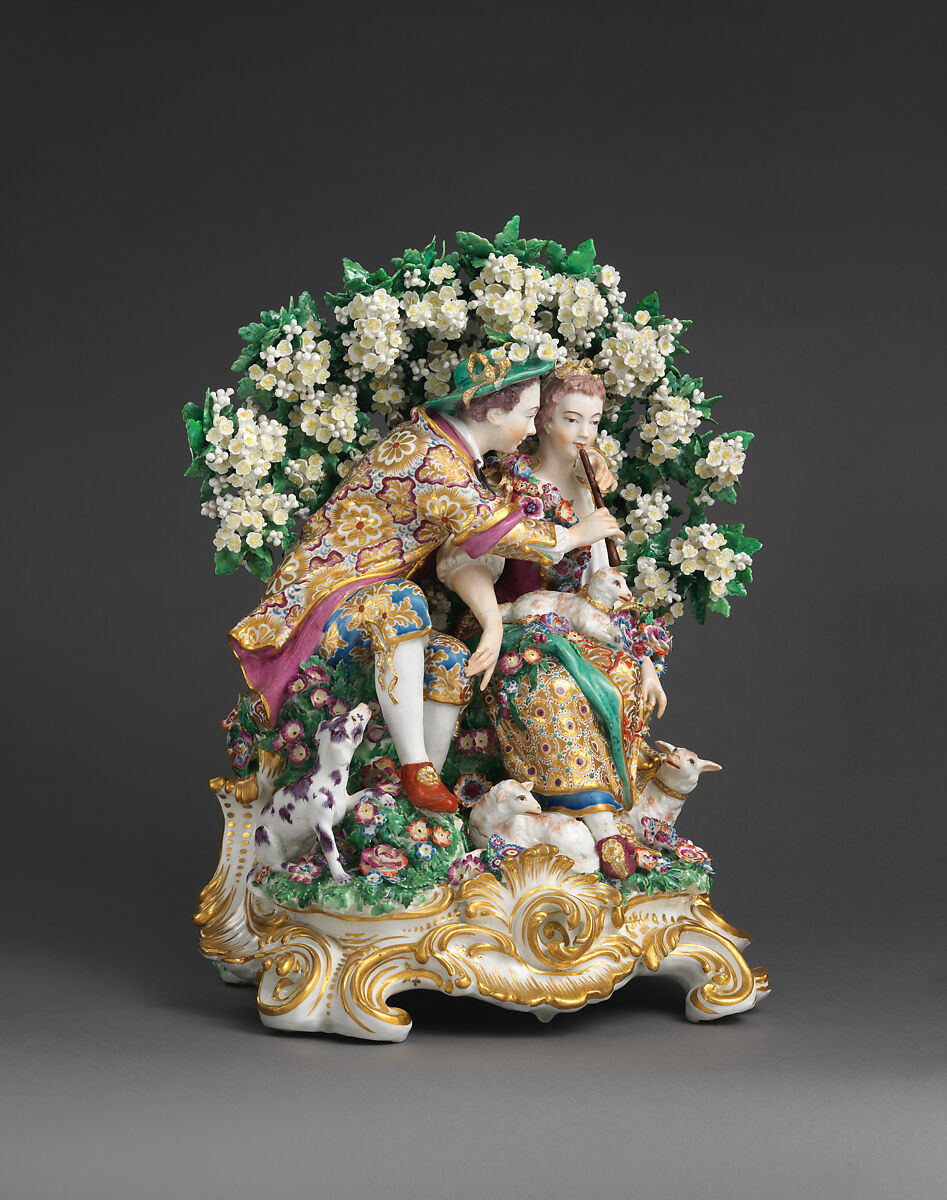 The Music Lesson, Chelsea Porcelain Manufactory (British, 1745–1784, Gold Anchor Period, 1759–69), Soft-paste porcelain, British, Chelsea