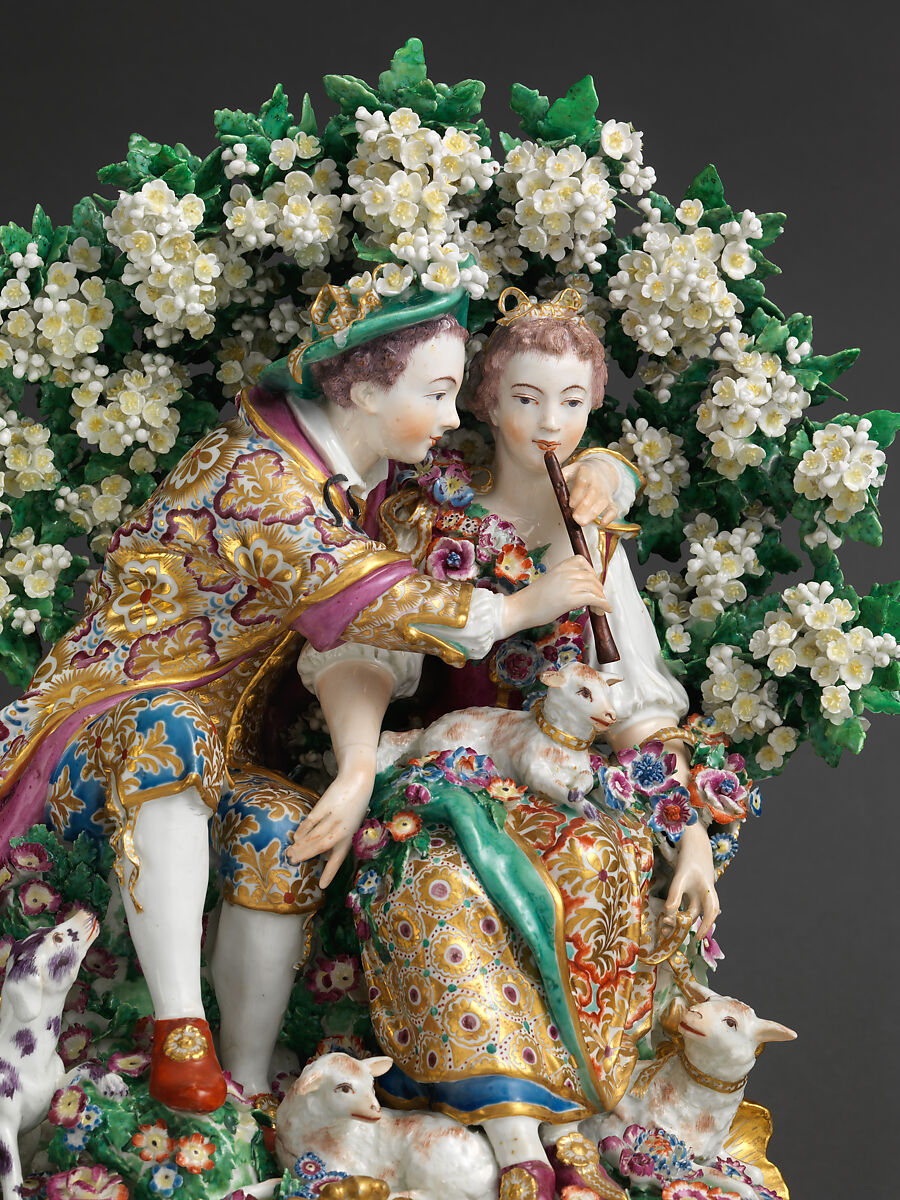 The Music Lesson, Chelsea Porcelain Manufactory (British, 1745–1784, Gold Anchor Period, 1759–69), Soft-paste porcelain, British, Chelsea