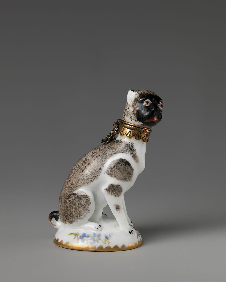 Dog, In the style of Chelsea Porcelain Manufactory (British, 1745–1784, Red Anchor Period, ca. 1753–58), Soft-paste porcelain, British, Chelsea 