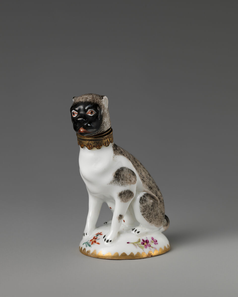 Dog, In the style of Chelsea Porcelain Manufactory (British, 1745–1784, Red Anchor Period, ca. 1753–58), Soft-paste porcelain, British, Chelsea
