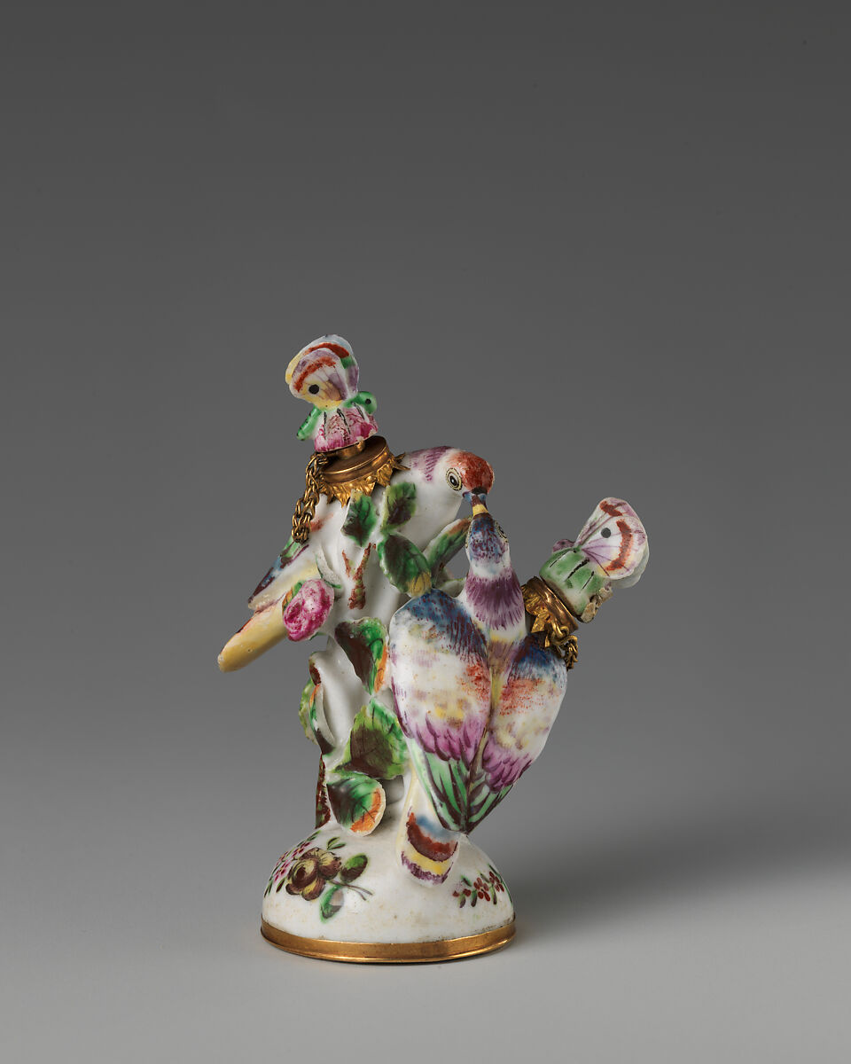 Two doves in a group, Saint James&#39;s Factory (British, ca. 1748/49–1760), Soft-paste porcelain, British, London 