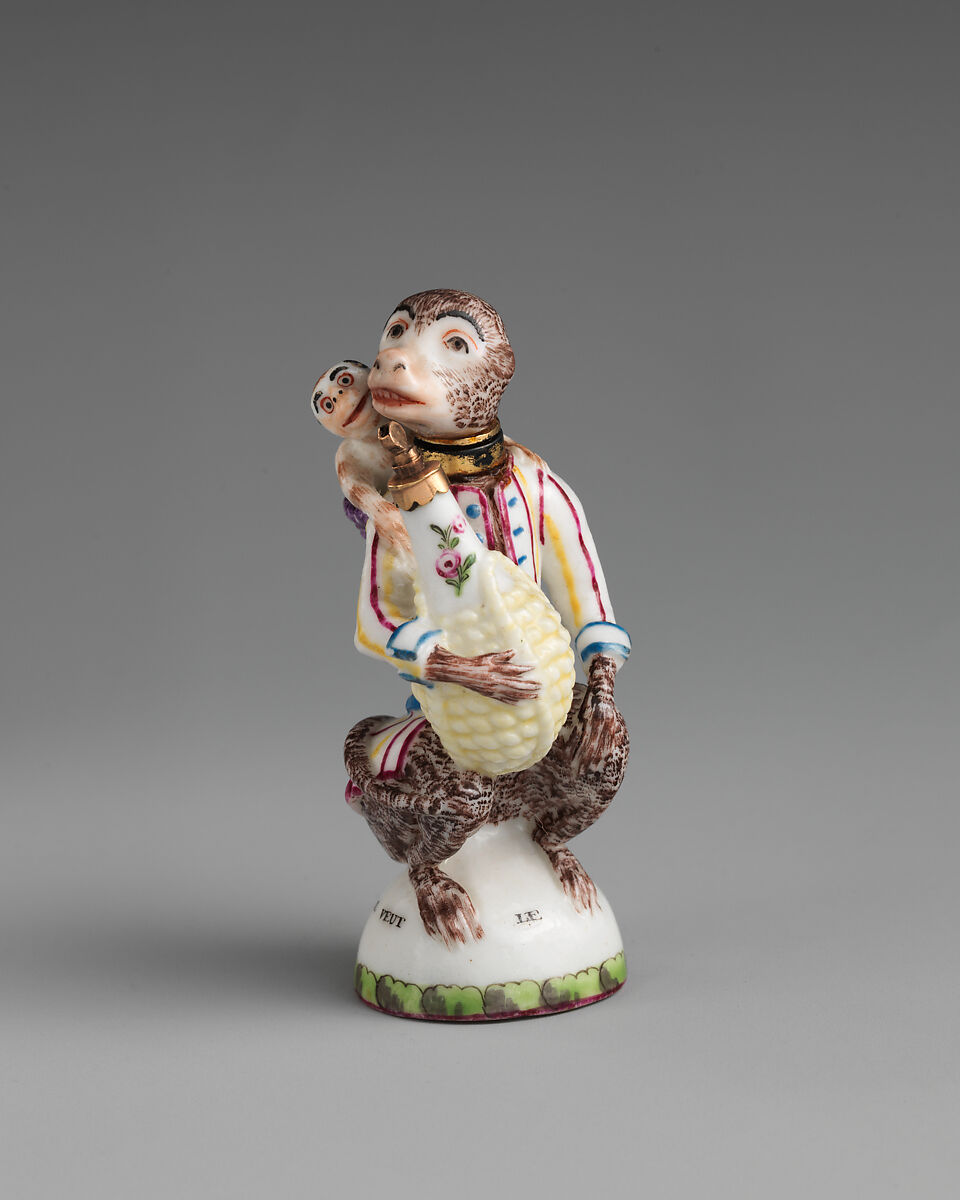 Monkey with young, Saint James's Factory (British, ca. 1748/49–1760), Soft-paste porcelain, British, London