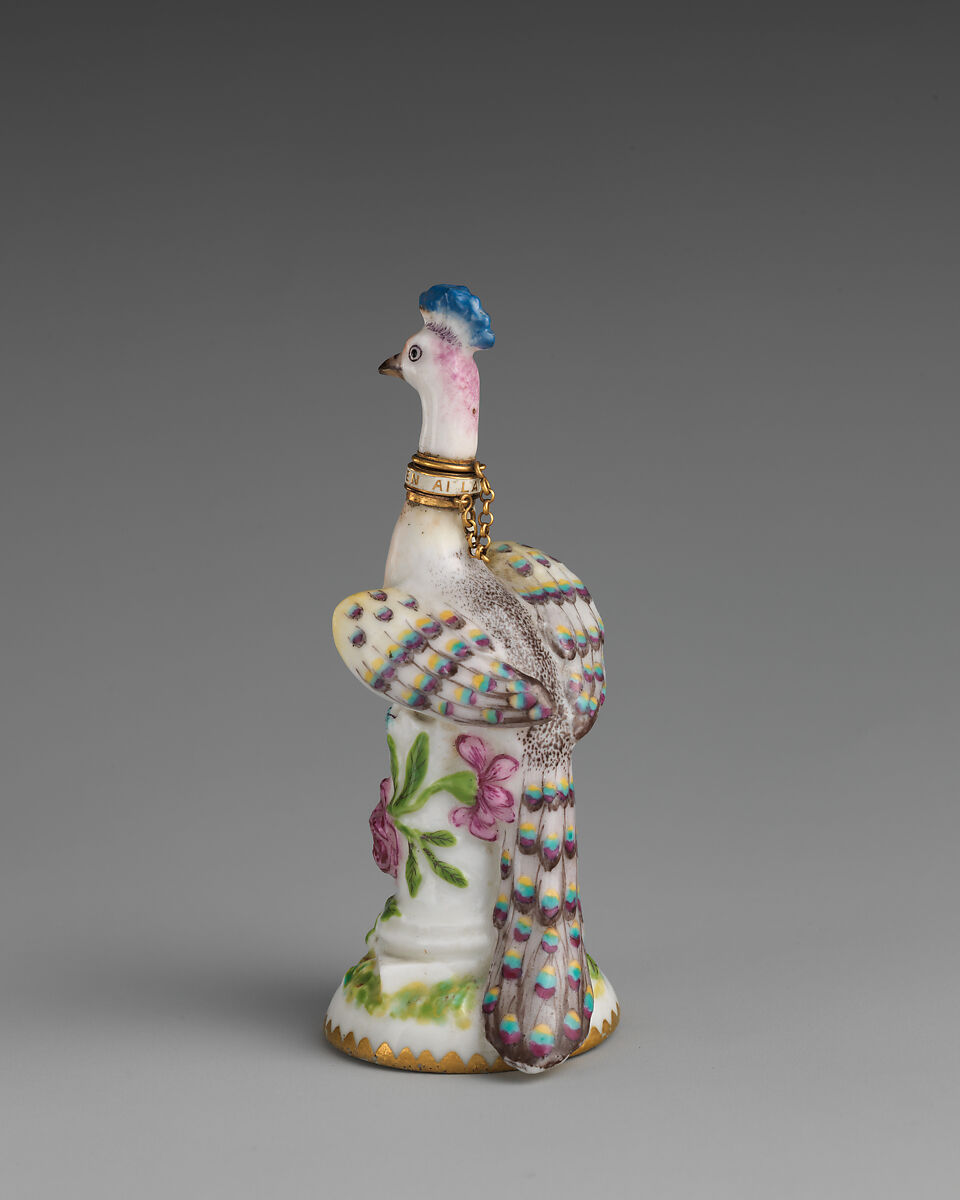 Peacock, Chelsea Porcelain Manufactory (British, 1745–1784, Red Anchor Period, ca. 1753–58), Soft-paste porcelain; diamond, British, Chelsea
