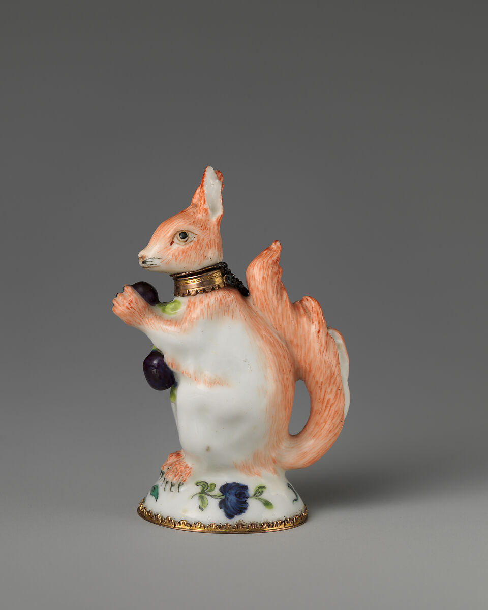 Squirrel, Chelsea Porcelain Manufactory (British, 1745–1784, Red Anchor Period, ca. 1753–58), Soft-paste porcelain, British, Chelsea 