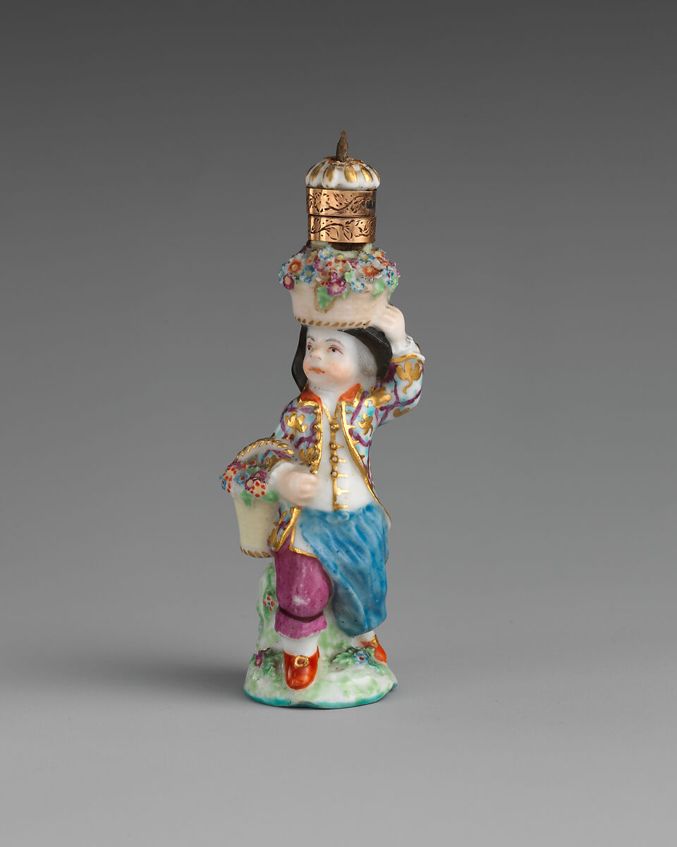 Boy gardener, Chelsea Porcelain Manufactory (British, 1745–1784, Gold Anchor Period, 1759–69), Soft-paste porcelain, British, Chelsea 