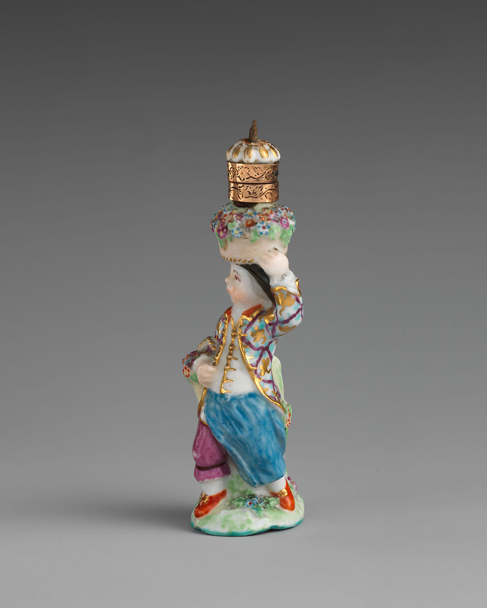 Boy gardener, Chelsea Porcelain Manufactory (British, 1745–1784, Gold Anchor Period, 1759–69), Soft-paste porcelain, British, Chelsea