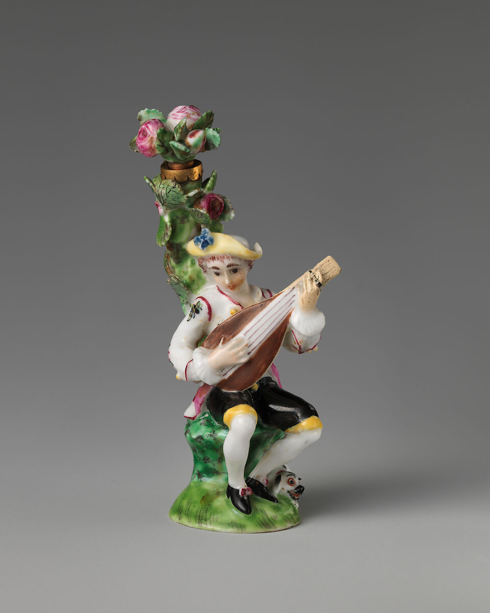 Boy with mandolin, Saint James's Factory (British, ca. 1748/49–1760), Soft-paste porcelain, British, London