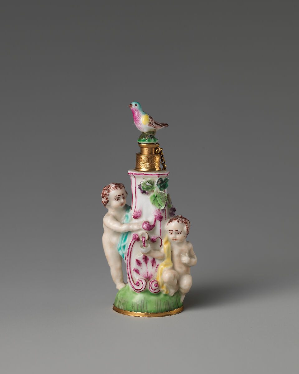 Boys at a fountain, Saint James&#39;s Factory (British, ca. 1748/49–1760), Soft-paste porcelain, British, London 