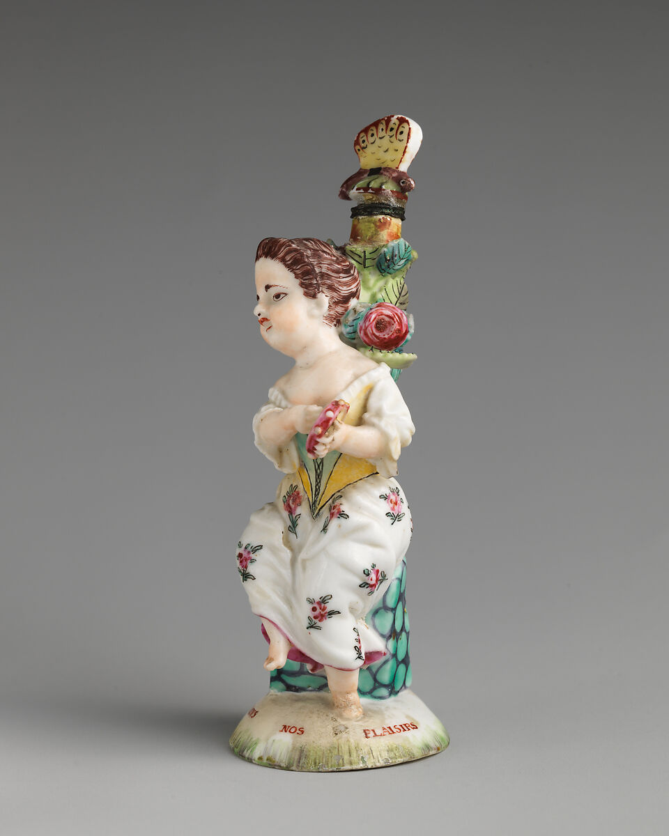 Girl with tambourine, Saint James's Factory (British, ca. 1748/49–1760), Soft-paste porcelain, British, London