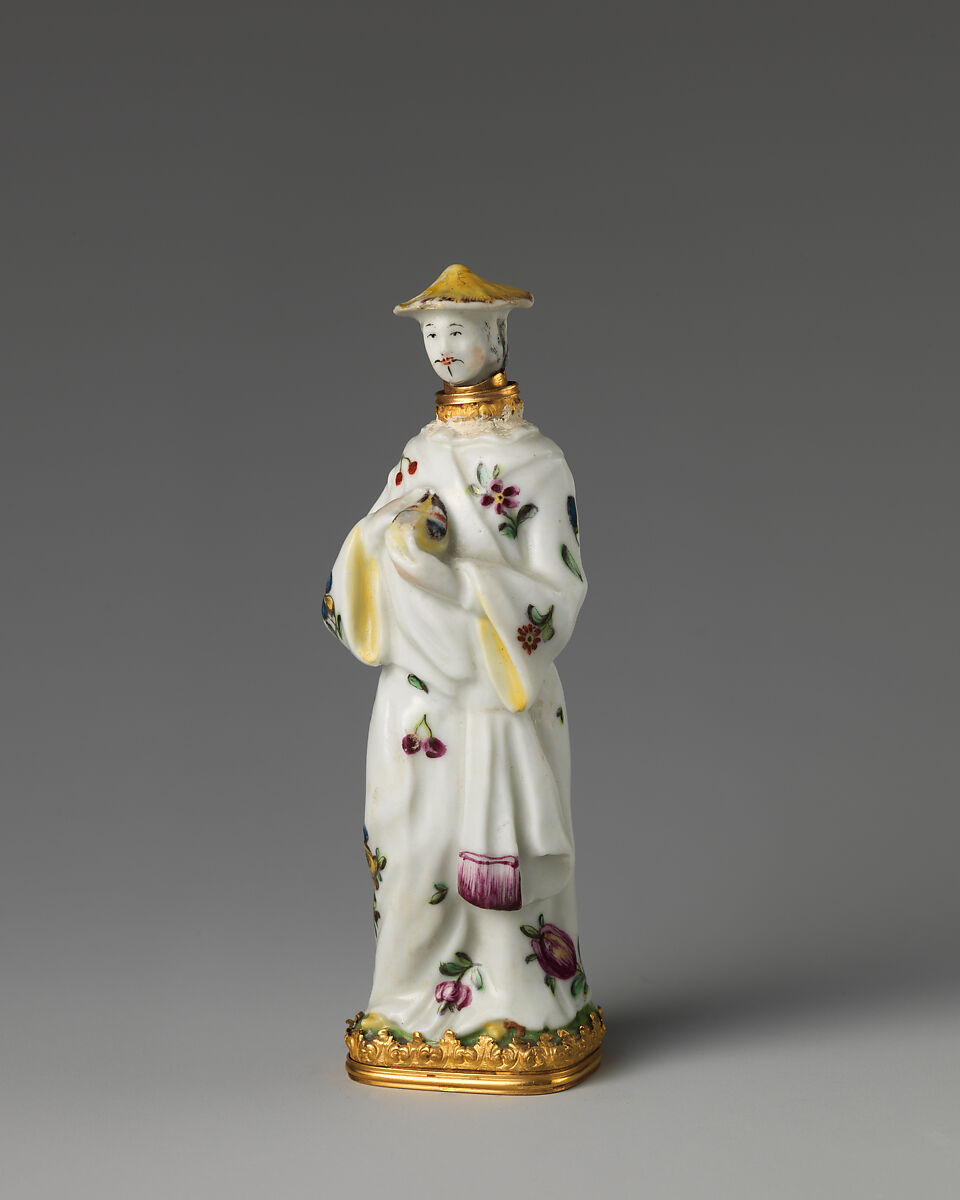 Chinese figure with bird, Saint James's Factory (British, ca. 1748/49–1760), Soft-paste porcelain, British, London