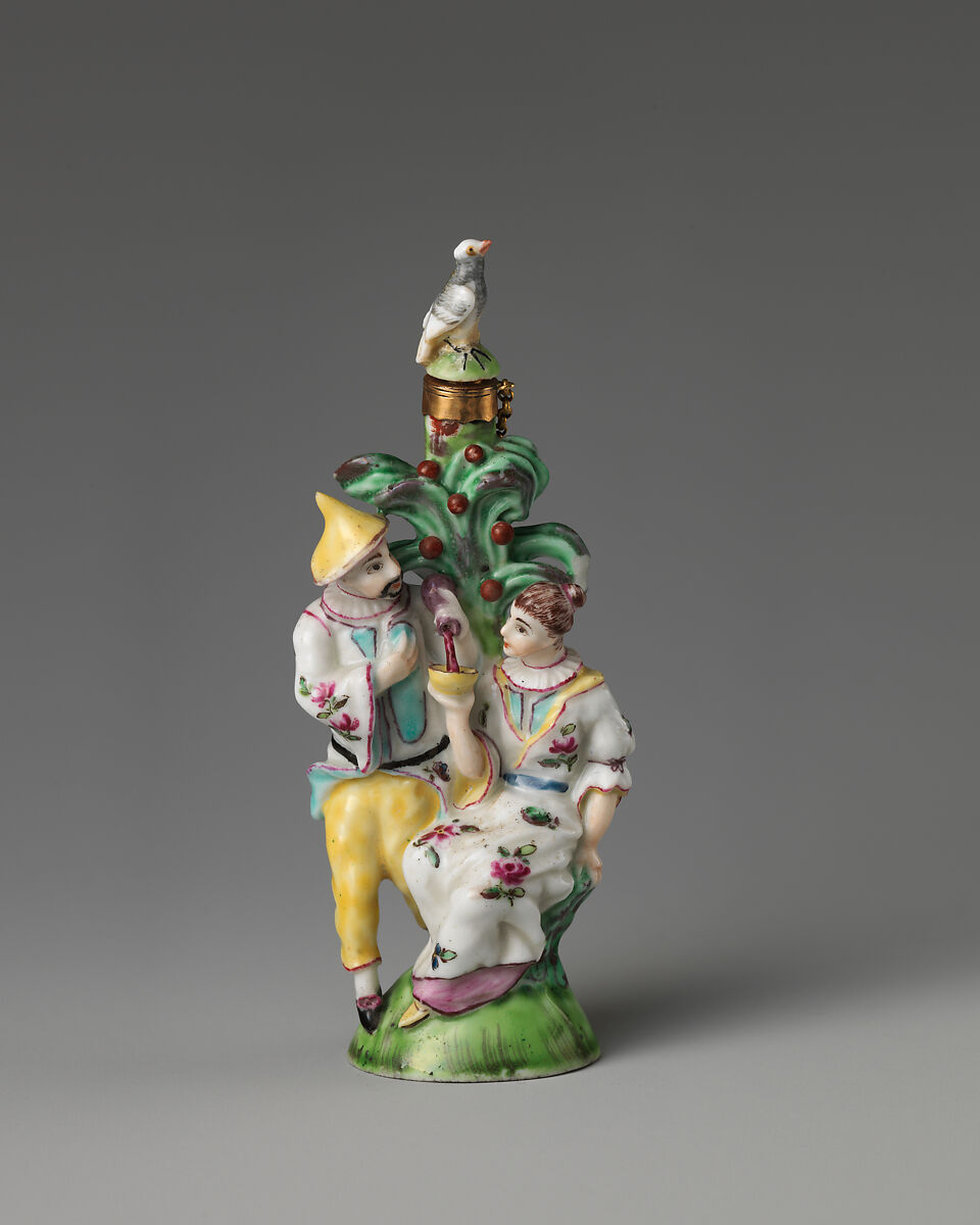 Chinese couple in a group, Saint James&#39;s Factory (British, ca. 1748/49–1760), Soft-paste porcelain, British, London 