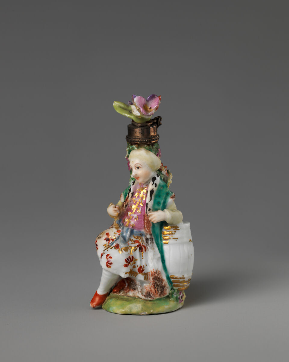 Turk with a pipe, Chelsea Porcelain Manufactory (British, 1745–1784, Gold Anchor Period, 1759–69), Soft-paste porcelain, British, Chelsea