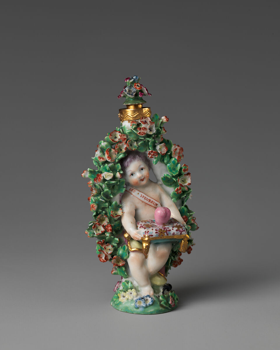 Cupid in a bower, Chelsea Porcelain Manufactory (British, 1745–1784, Gold Anchor Period, 1759–69), Soft-paste porcelain, British, Chelsea 