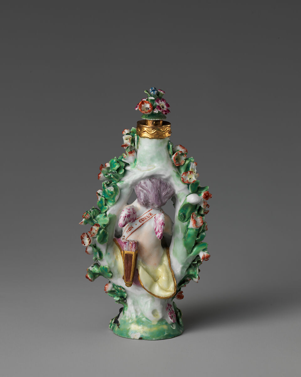 Cupid in a bower, Chelsea Porcelain Manufactory (British, 1745–1784, Gold Anchor Period, 1759–69), Soft-paste porcelain, British, Chelsea