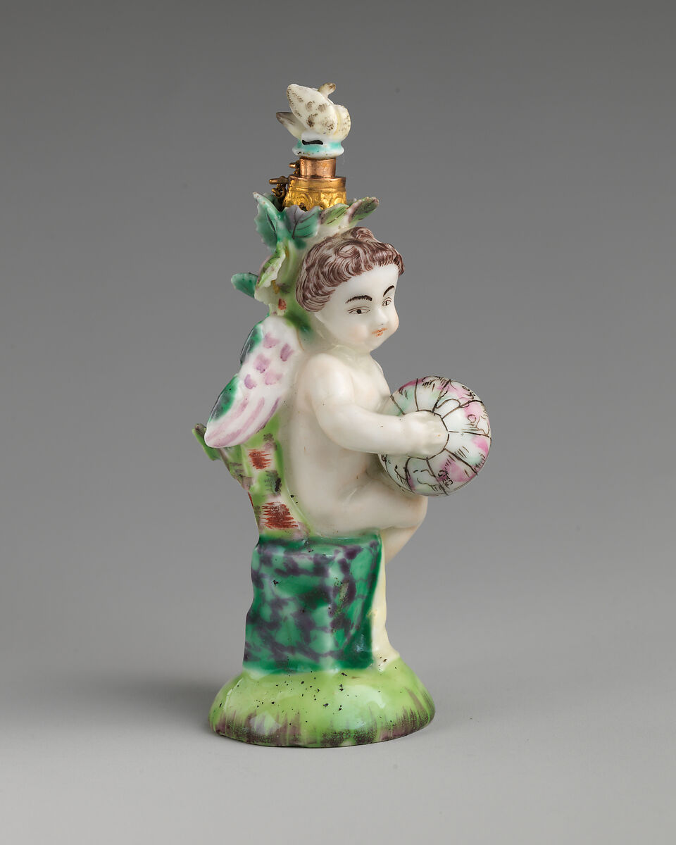 Cupid with globe, Saint James's Factory (British, ca. 1748/49–1760), Soft-paste porcelain, British, London