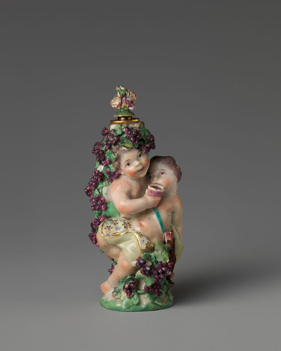 Cupid and infant Bacchus in a group, Chelsea Porcelain Manufactory (British, 1745–1784, Gold Anchor Period, 1759–69), Soft-paste porcelain, British, Chelsea 