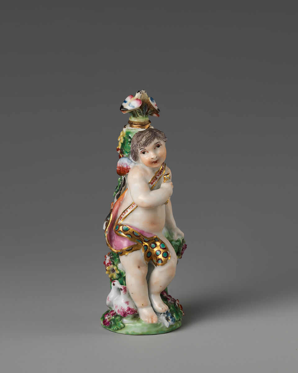 Cupid with key, Chelsea Porcelain Manufactory (British, 1745–1784, Gold Anchor Period, 1759–69), Soft-paste porcelain, British, Chelsea 