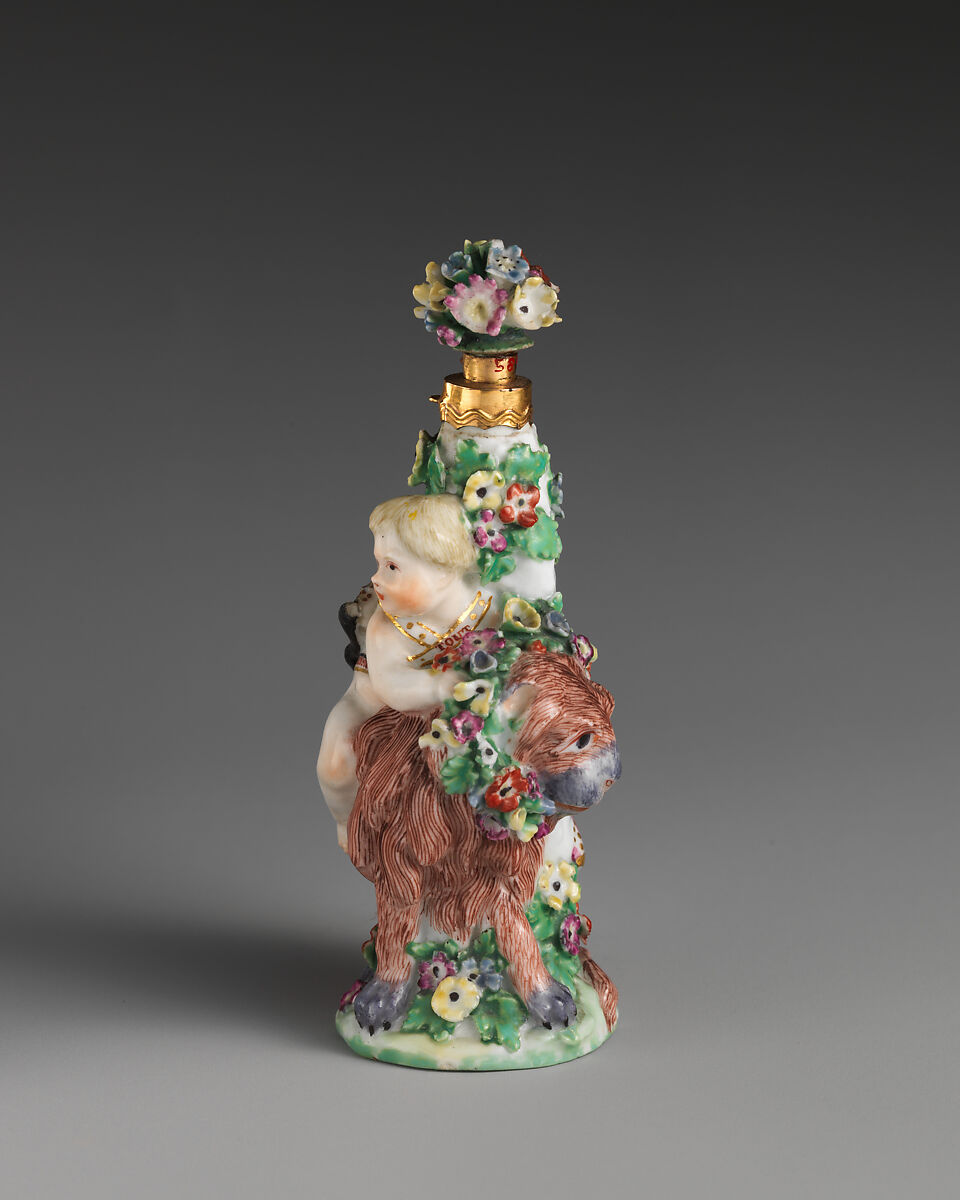 Cupid on a lion, Chelsea Porcelain Manufactory (British, 1745–1784, Gold Anchor Period, 1759–69), Soft-paste porcelain, British, Chelsea