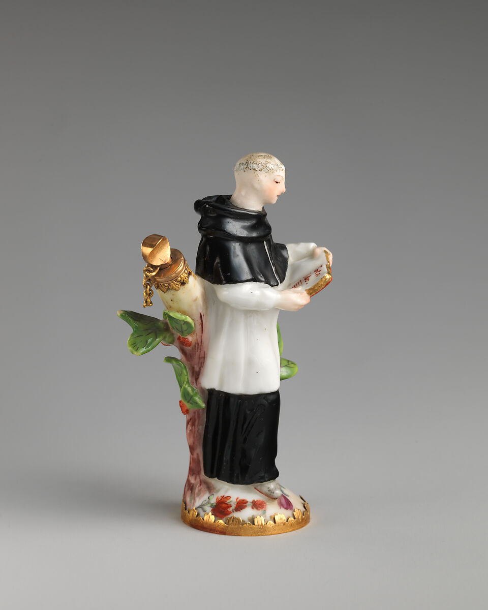 Priest with missal, Chelsea Porcelain Manufactory (British, 1745–1784, Red Anchor Period, ca. 1753–58), Soft-paste porcelain, British, Chelsea