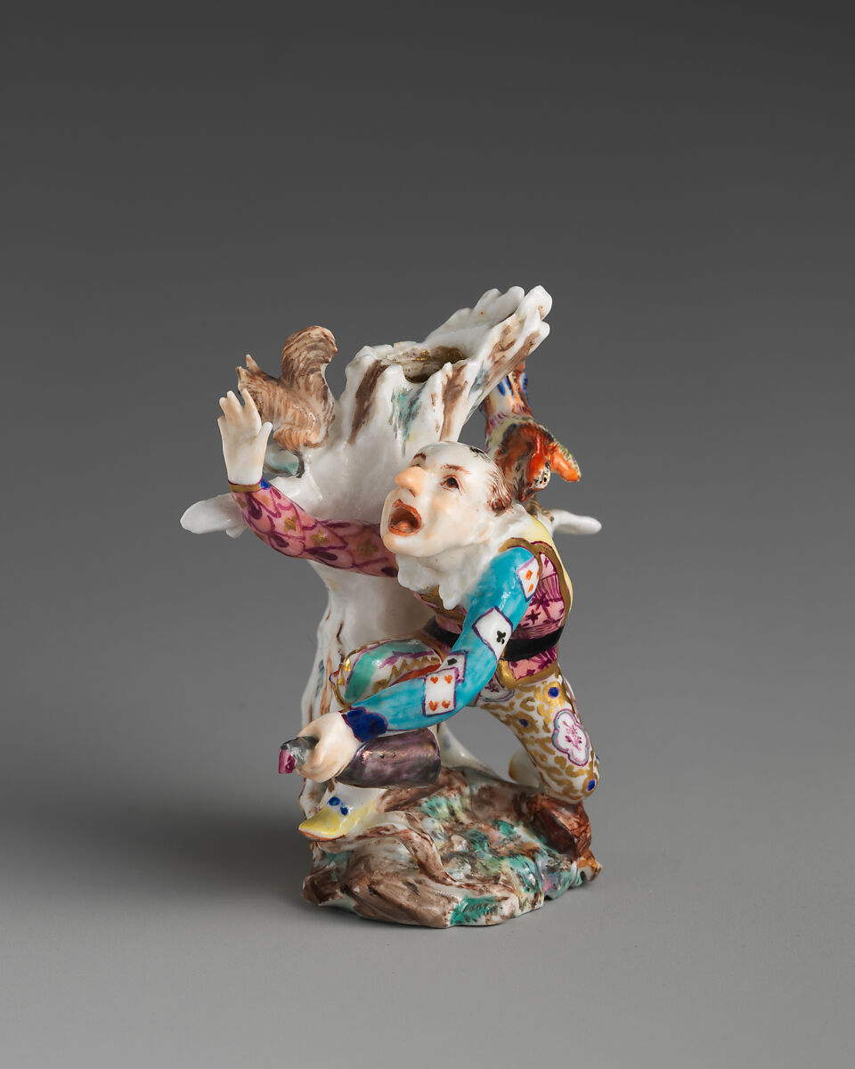 Harlequin and rooster, Chelsea Porcelain Manufactory (British, 1744–1784), Soft-paste porcelain, British, Chelsea 