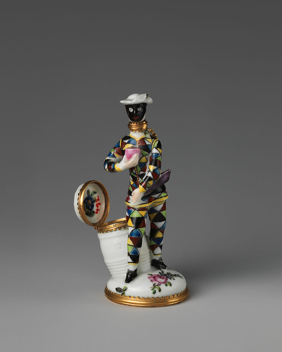 Harlequin with barrel, Saint James's Factory (British, ca. 1748/49–1760), Soft-paste porcelain, British, London