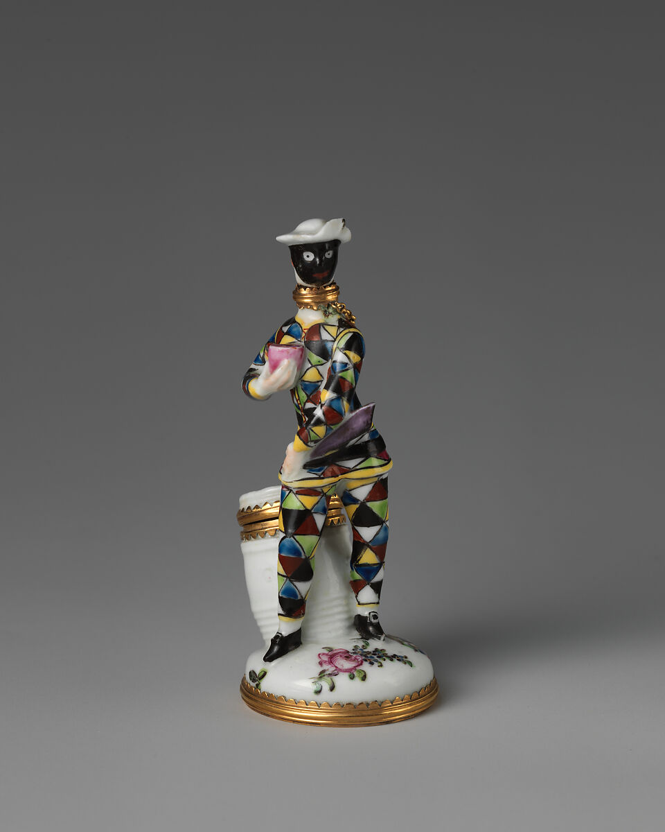 Harlequin with barrel, Saint James's Factory (British, ca. 1748/49–1760), Soft-paste porcelain, British, London