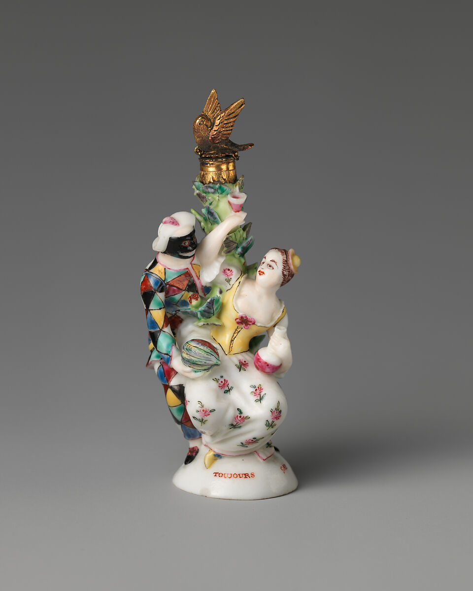 Harlequin and Columbine in a group, Saint James&#39;s Factory (British, ca. 1748/49–1760), Soft-paste porcelain, British, London 