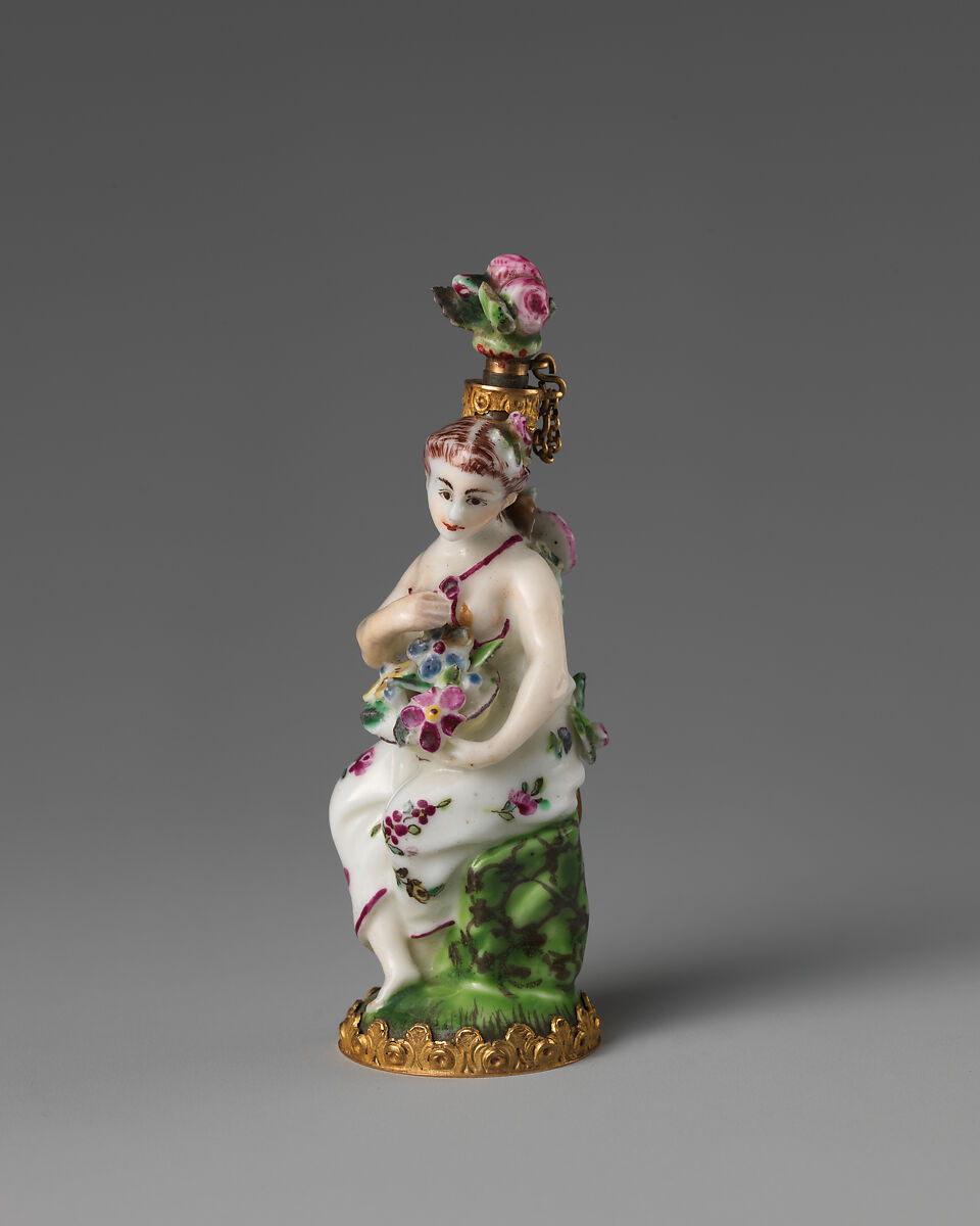 Girl with a basket of flowers, Saint James's Factory (British, ca. 1748/49–1760), Soft-paste porcelain, British, London