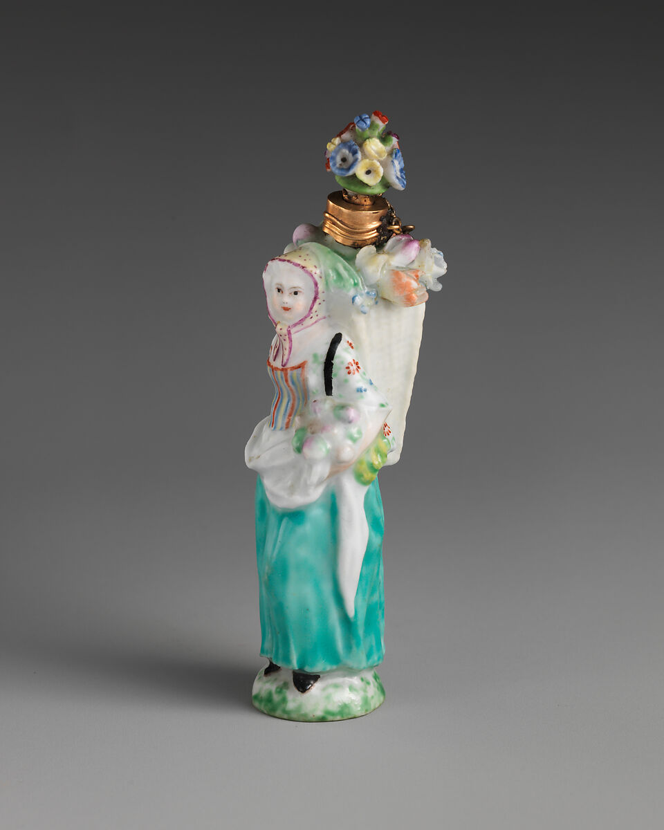 Girl gardener, Chelsea Porcelain Manufactory (British, 1745–1784, Transitional (Brown Anchor) Period, ca. 1758–1759), Soft-paste porcelain, British, Chelsea