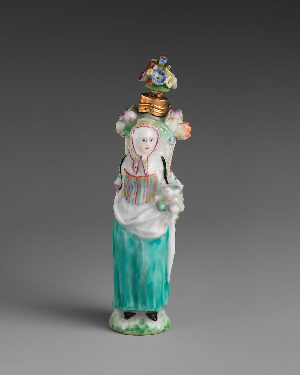 Girl gardener, Chelsea Porcelain Manufactory (British, 1745–1784, Transitional (Brown Anchor) Period, ca. 1758–1759), Soft-paste porcelain, British, Chelsea 