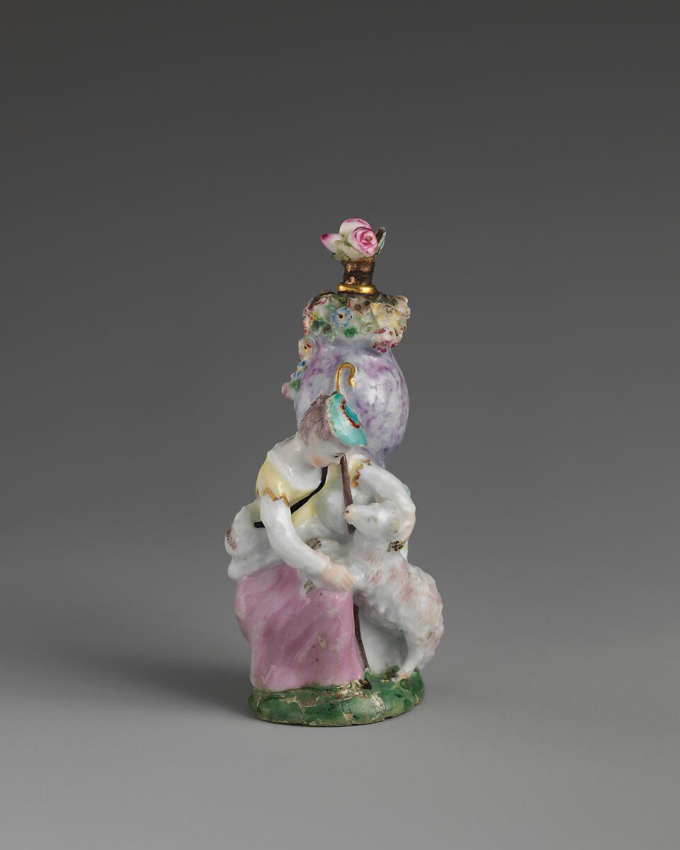 Girl with lambs, Chelsea Porcelain Manufactory (British, 1745–1784, Gold Anchor Period, 1759–69), Soft-paste porcelain, British, Chelsea 