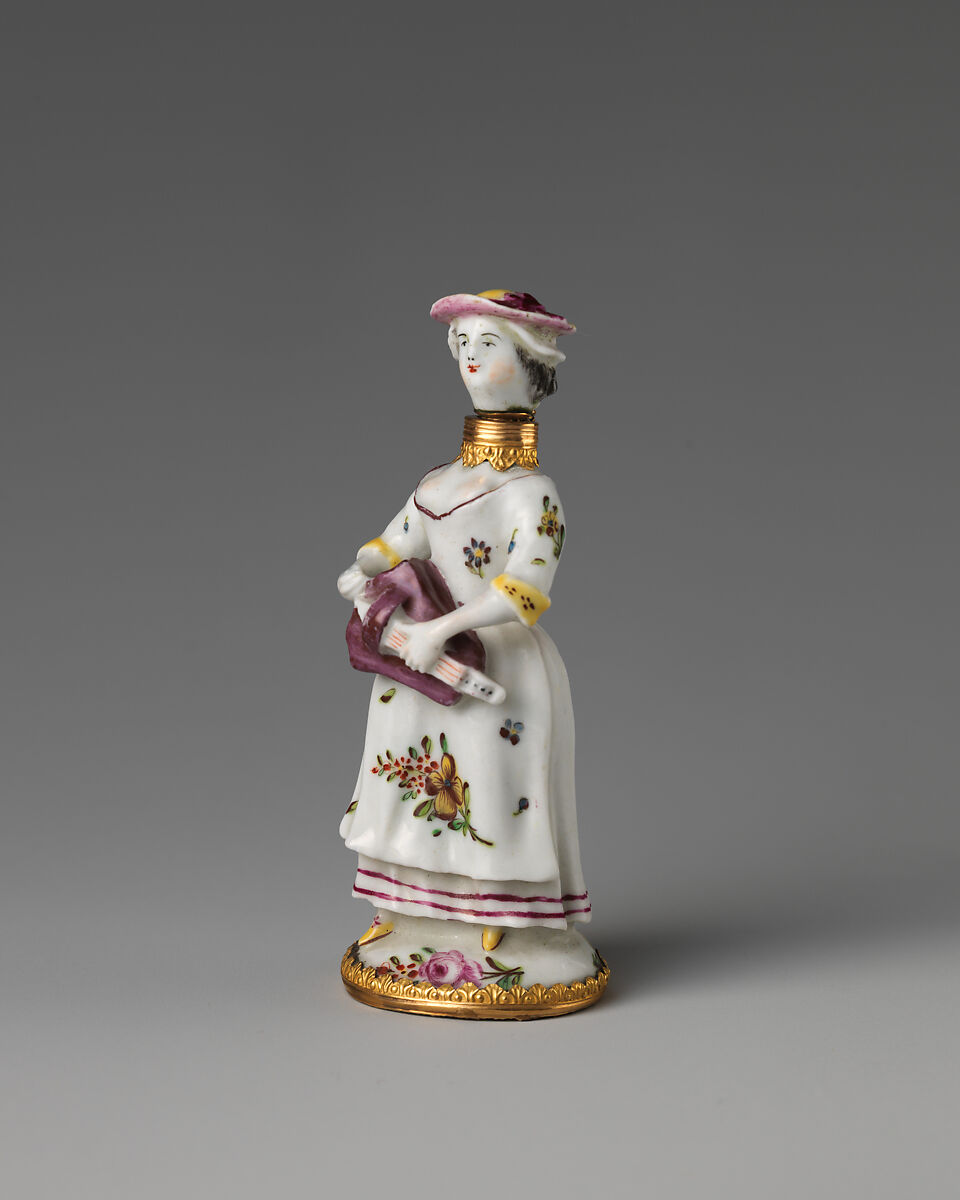 Lady with hurdy-gurdy, Saint James's Factory (British, ca. 1748/49–1760), Soft-paste porcelain, British, London
