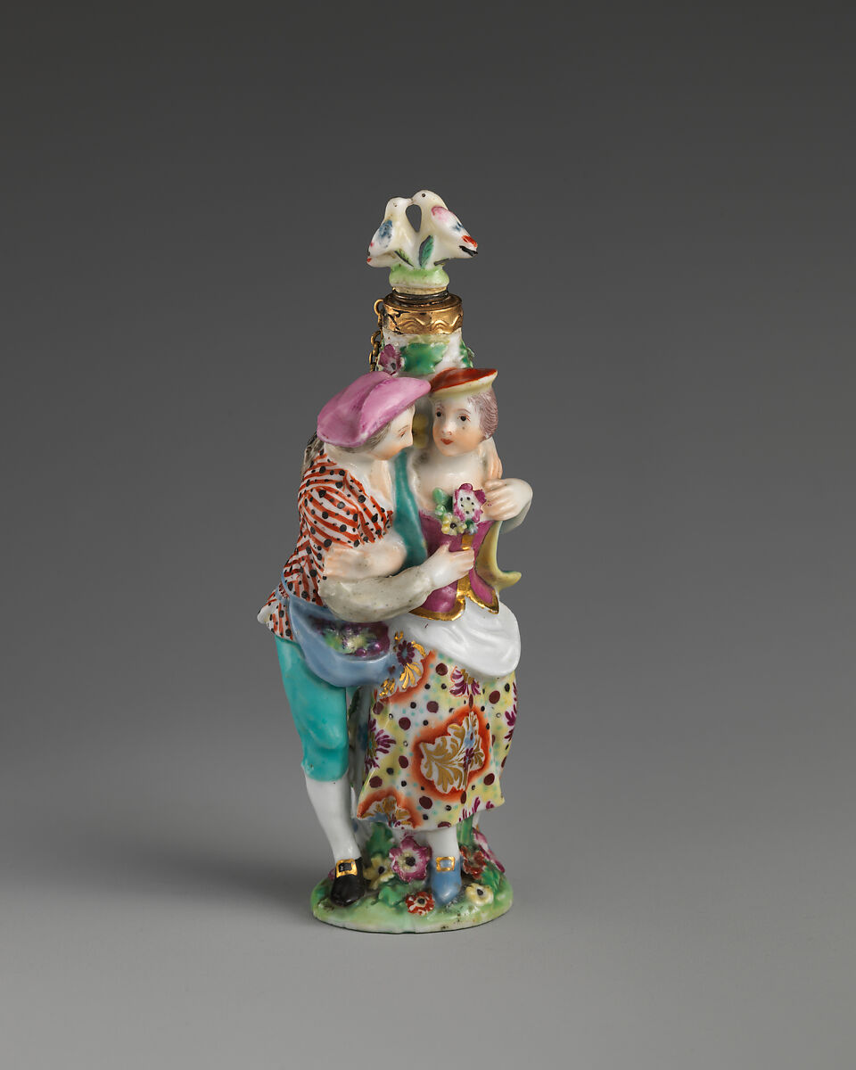 Lovers, Chelsea Porcelain Manufactory (British, 1745–1784, Gold Anchor Period, 1759–69), Soft-paste porcelain, British, Chelsea