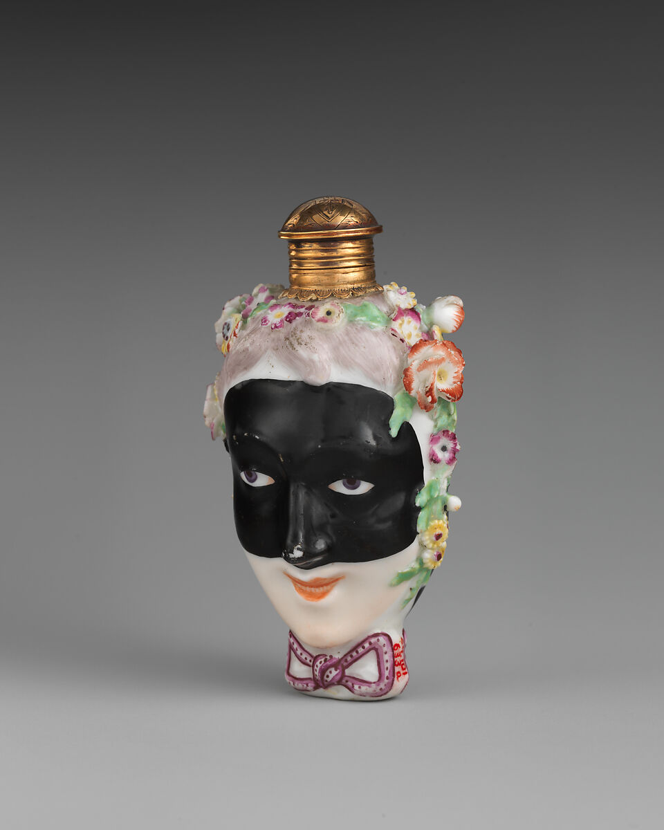 Janus-headed bottle, Chelsea Porcelain Manufactory (British, 1745–1784, Gold Anchor Period, 1759–69), Soft-paste porcelain, British, Chelsea