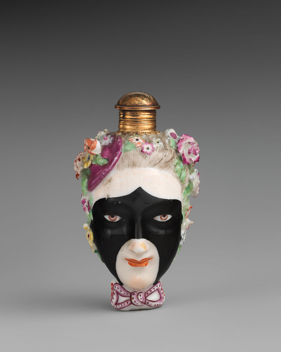 Janus-headed bottle, Chelsea Porcelain Manufactory (British, 1745–1784, Gold Anchor Period, 1759–69), Soft-paste porcelain, British, Chelsea