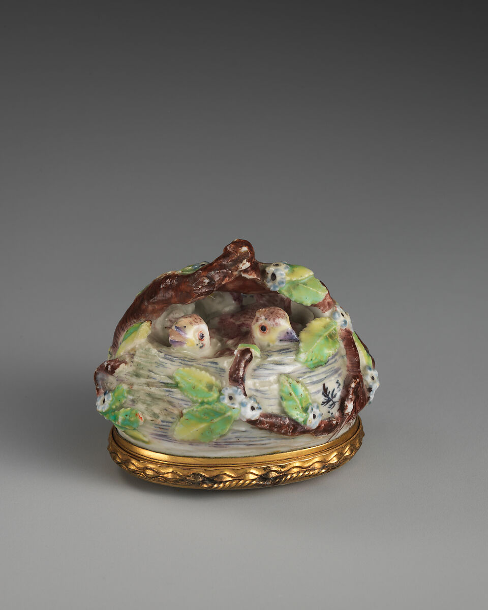 Bird's nest, Chelsea Porcelain Manufactory (British, 1745–1784, Transitional (Brown Anchor) Period, ca. 1758–1759), Soft-paste porcelain, British, Chelsea 