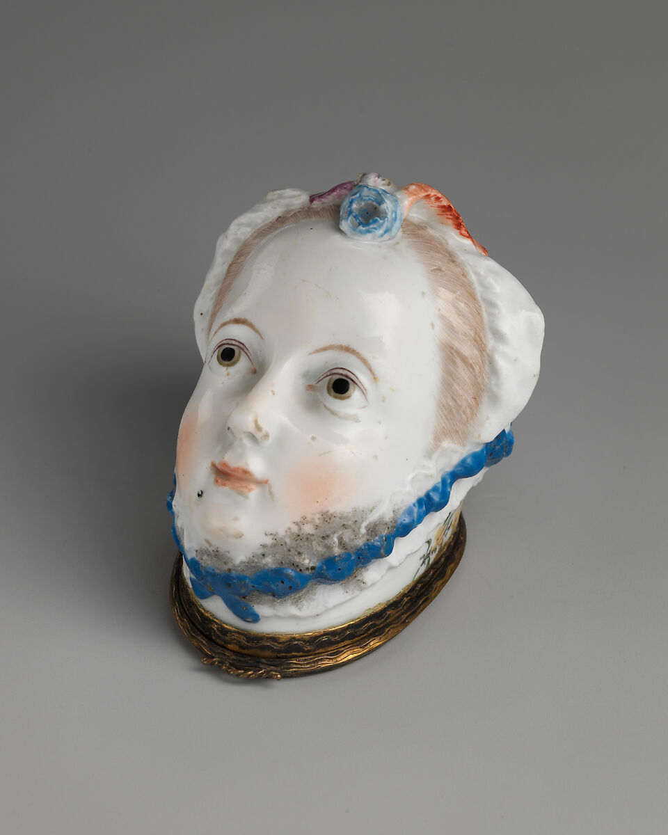 Lady's head, Chelsea Porcelain Manufactory (British, 1745–1784, Gold Anchor Period, 1759–69), Soft-paste porcelain, British, Chelsea