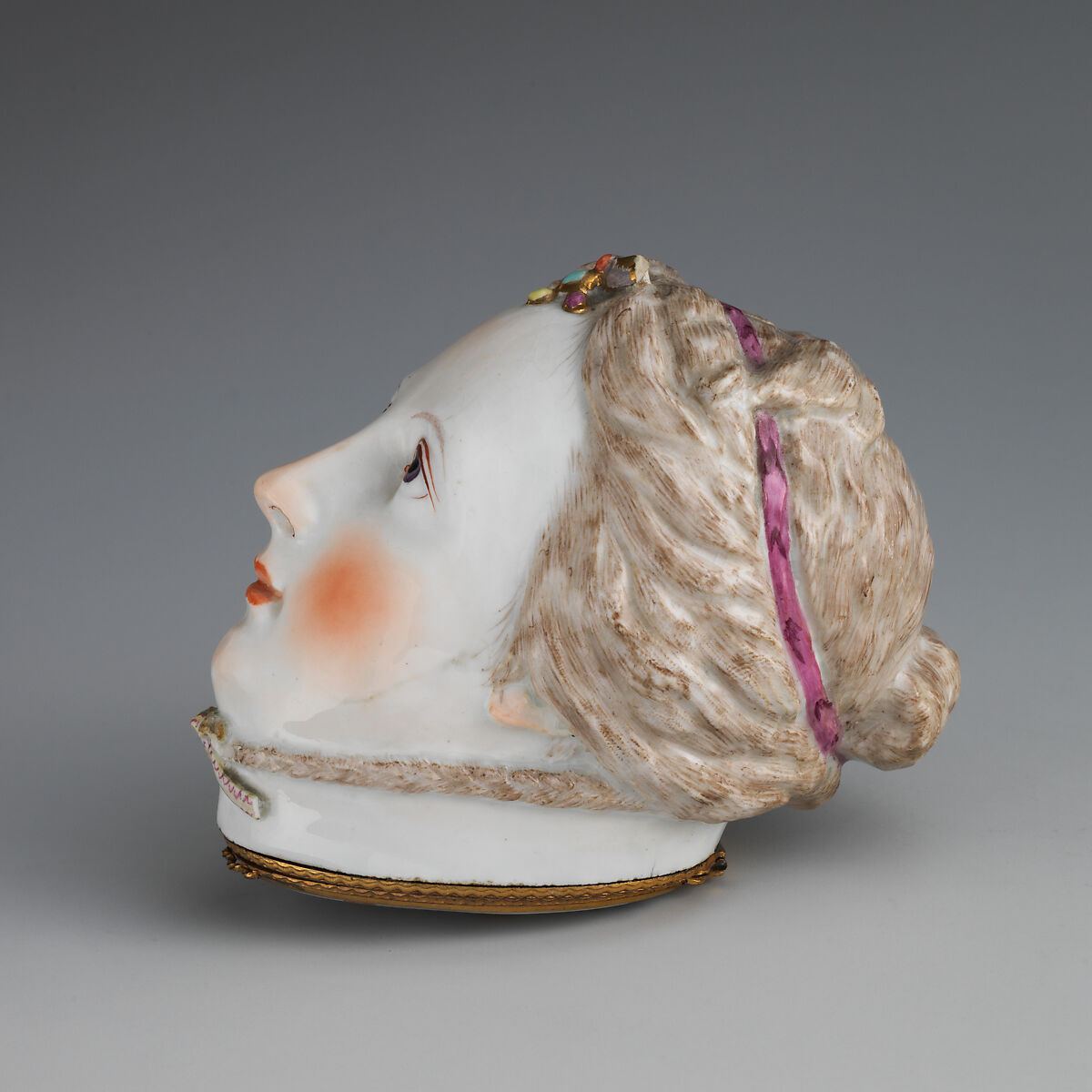 Lady's head, Chelsea Porcelain Manufactory (British, 1745–1784, Red Anchor Period, ca. 1753–58), Soft-paste porcelain, British, Chelsea
