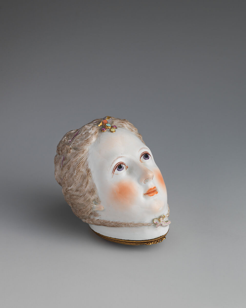 Lady's head, Chelsea Porcelain Manufactory (British, 1745–1784, Red Anchor Period, ca. 1753–58), Soft-paste porcelain, British, Chelsea 