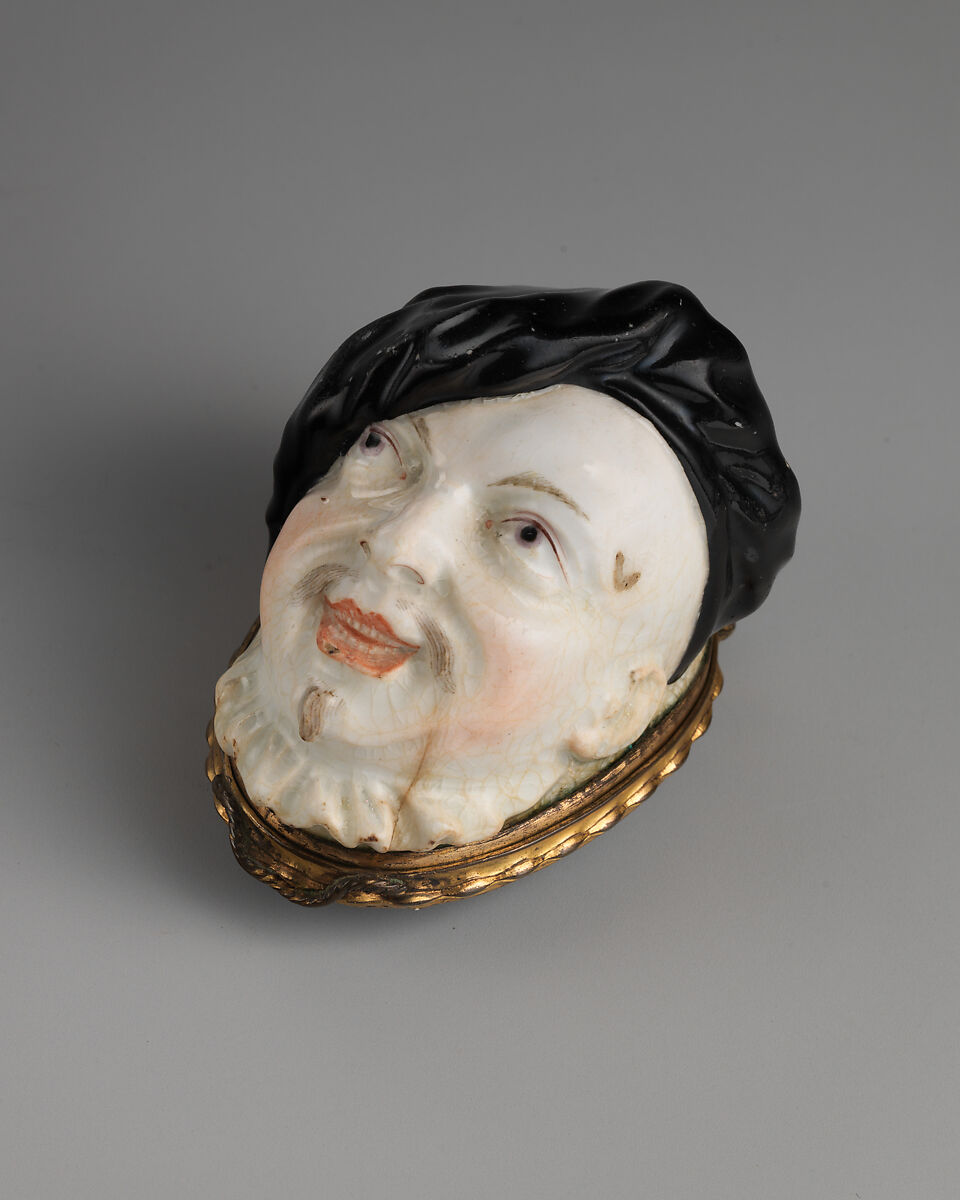 Man's head, Chelsea Porcelain Manufactory (British, 1745–1784, Gold Anchor Period, 1759–69), Soft-paste porcelain, British, Chelsea
