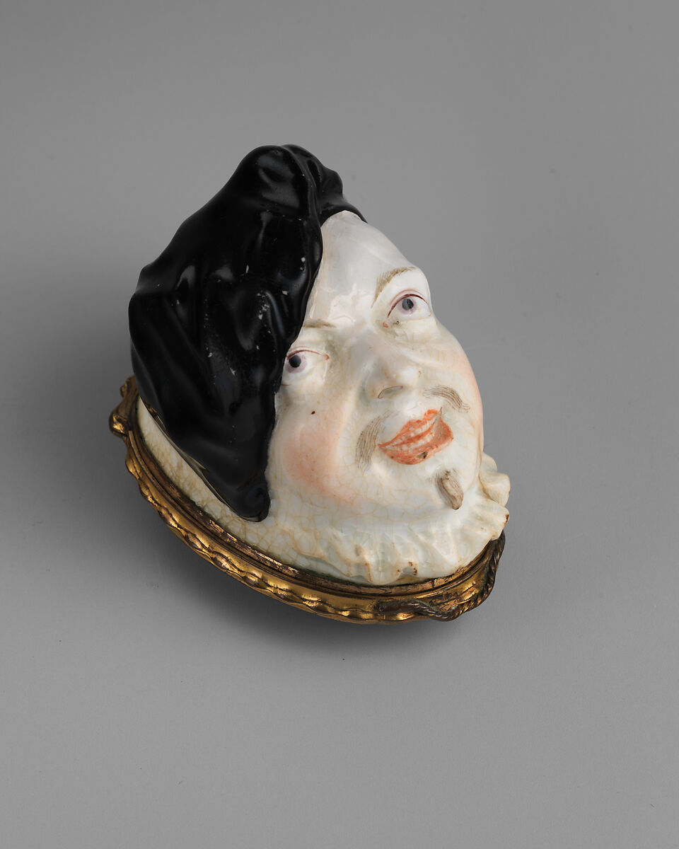 Man's head, Chelsea Porcelain Manufactory (British, 1745–1784, Gold Anchor Period, 1759–69), Soft-paste porcelain, British, Chelsea