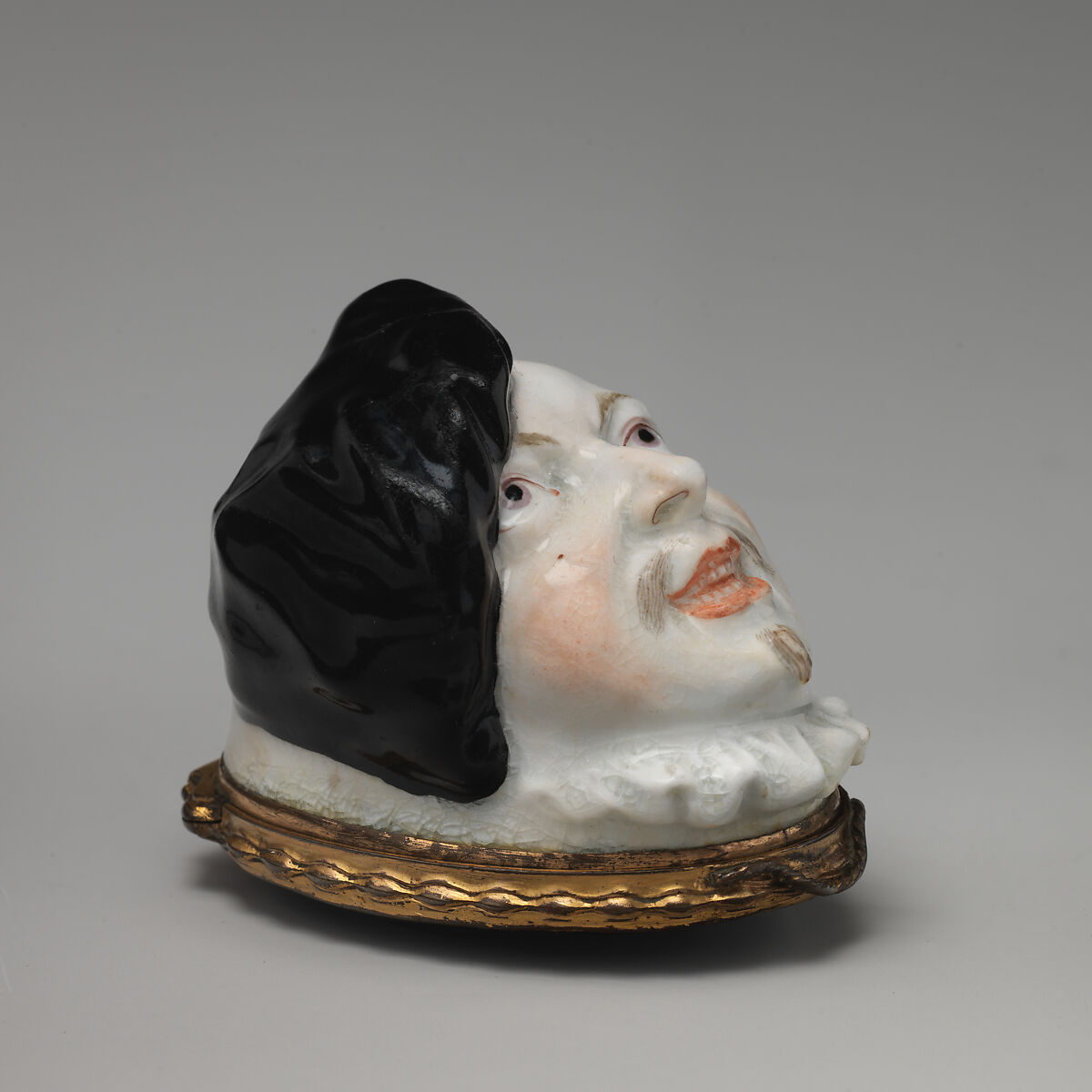 Man's head, Chelsea Porcelain Manufactory (British, 1745–1784, Gold Anchor Period, 1759–69), Soft-paste porcelain, British, Chelsea
