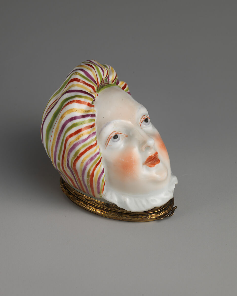 Man's head, Chelsea Porcelain Manufactory (British, 1745–1784, Red Anchor Period, ca. 1753–58), Soft-paste porcelain, British, Chelsea 
