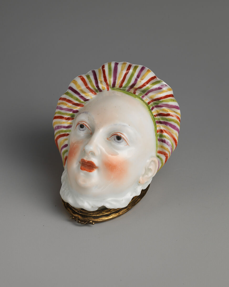Man's head, Chelsea Porcelain Manufactory (British, 1745–1784, Red Anchor Period, ca. 1753–58), Soft-paste porcelain, British, Chelsea